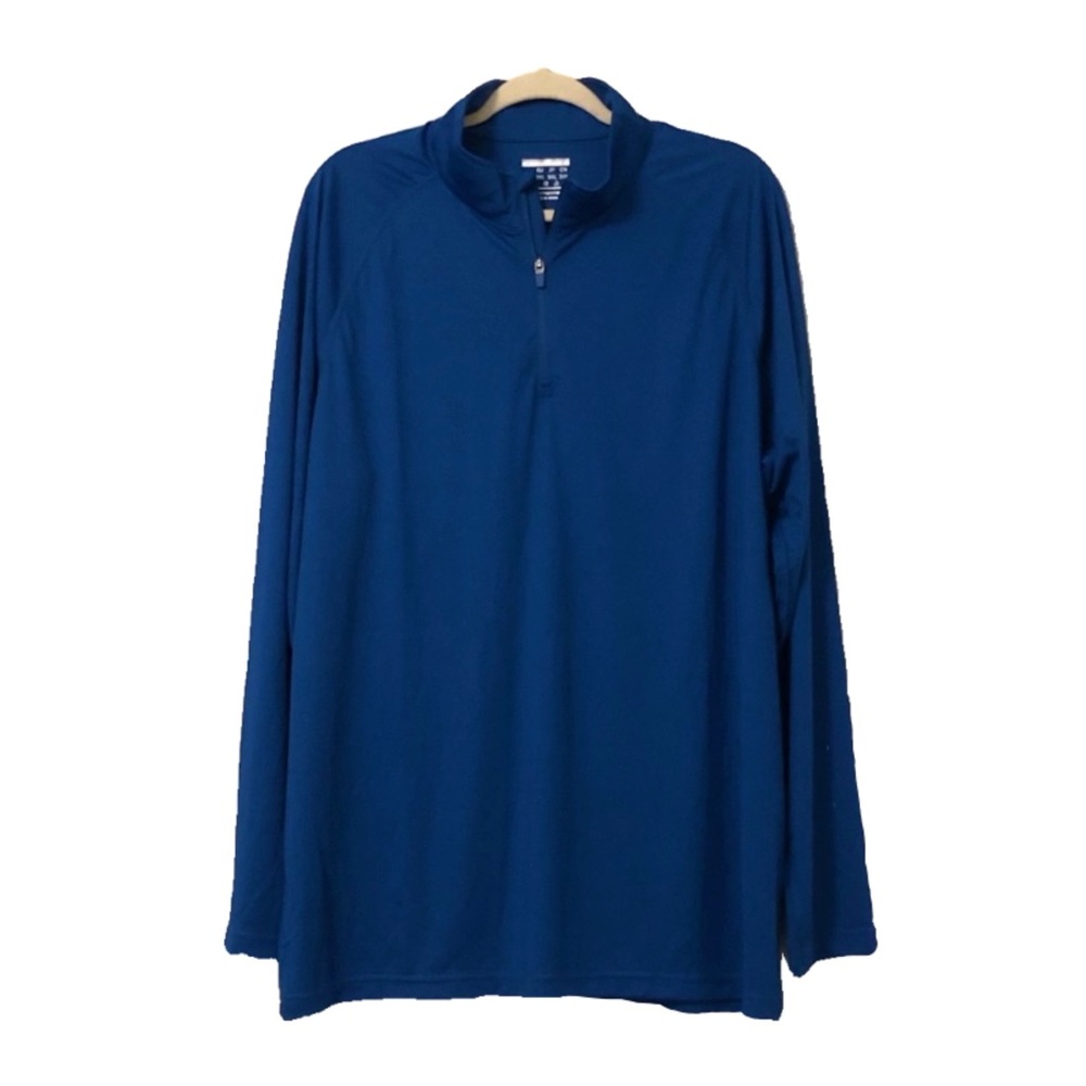 🆕 NWOT Blue Athletic Quarter Zip Long Sleeve Top